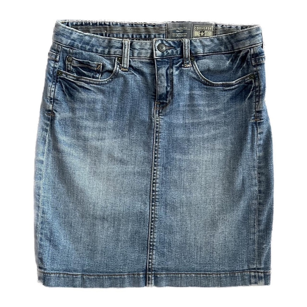 Converse denim mini / midi skirt